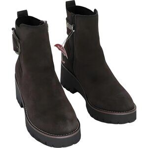 Blondo Dakota ankle boots Java suede lug sole zip Women US 6